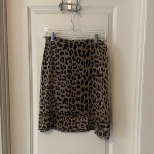 Moschino Brown Leopard Print Mini Skirt